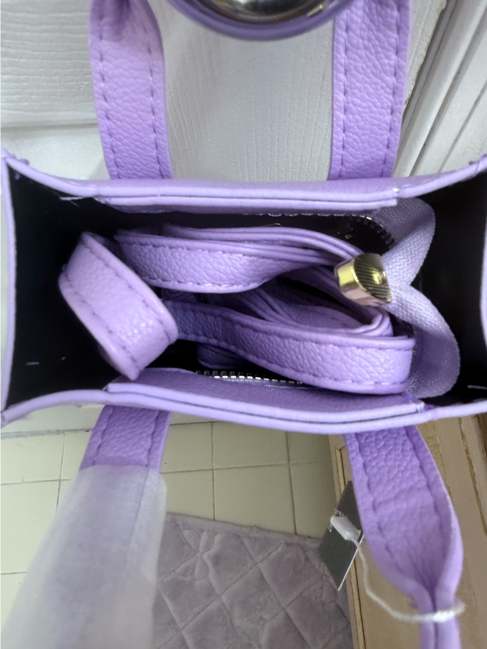 NWT The Tote Bag Mini Lavender Crossbody - Picture 4 of 4
